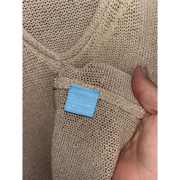 J. McLaughlin XL tan V-neck pullover sweater Excellent Condition - Picture 6 of 7
